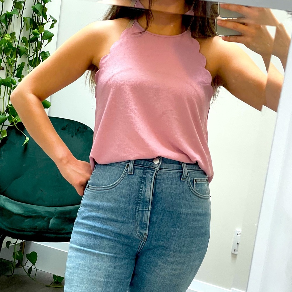 Pink camisole with scallop detailing